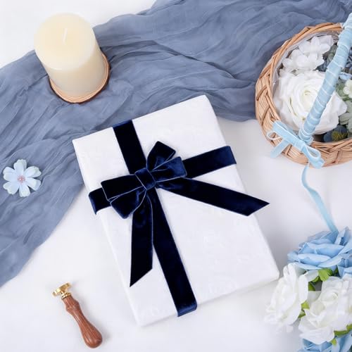 Vintage Navy Blue Velvet Ribbon