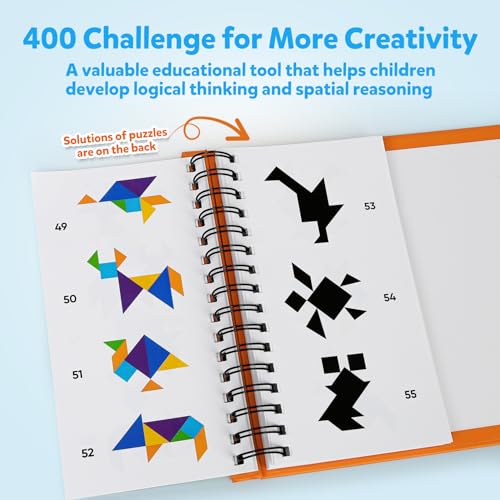 Magnetic Tangram Puzzle with 3D Building Blocks (7 Count)