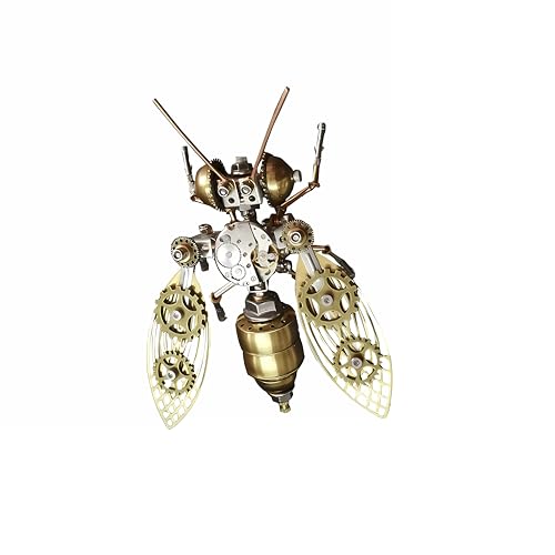 Mechanical Metal 3D Bumblebee Model Kits Puzzle for Adults Insect Steampunk Assembly DIY 150+Pcs 3 Hours Build Time Desk Decor Christmas & Birthday Gift for Hobbyists Men (150 Count)