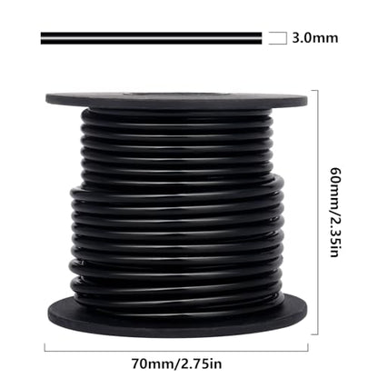 32.8FT 8 Gauge Bendable Black Aluminum Craft Wire for Jewelry Making Craft (32.8 Foot)