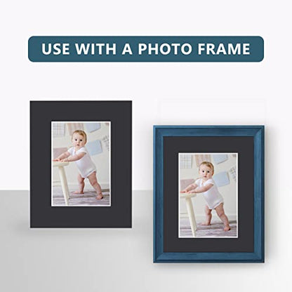 10 Pack 11x14 Black Picture Mat Kit for 8x10 Photo with Bevel Cut