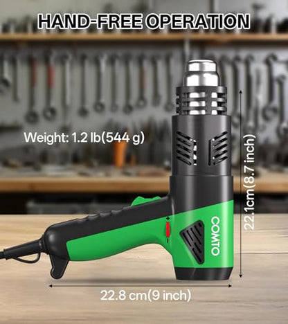Heat Gun 1800W Variable Temperature Hot Air Gun with 4 Nozzles
