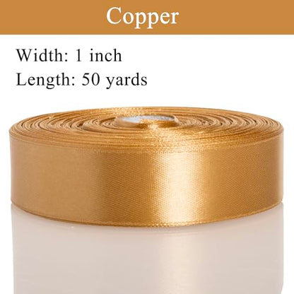 1 Copper Solid Satin Ribbon for Gift Wrapping