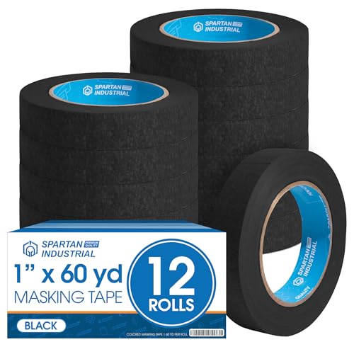 1" X 60 yd Black Masking Tape (12 Count)