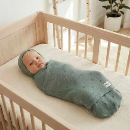 100% Luxury Organic Cotton Pointelle Knit Baby Quilt Blanket