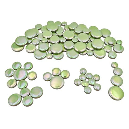 200g Iridescent Round Mosaic Tiles for Crafts Bulk