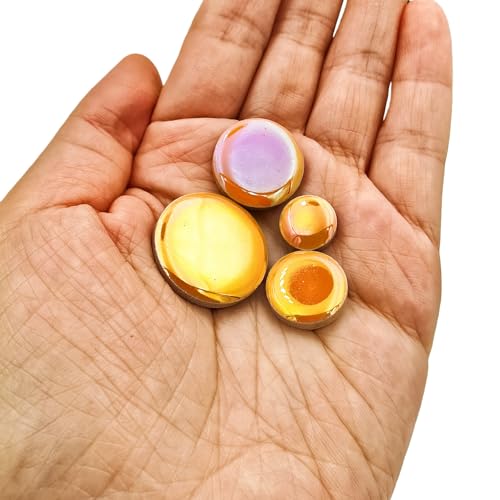 200g Iridescent Round Mosaic Tiles for Crafts Bulk (90 Count)