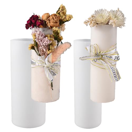 2 Pack 6 Inch Cylinder Candle Mold Pillar Candle Molds Taper
