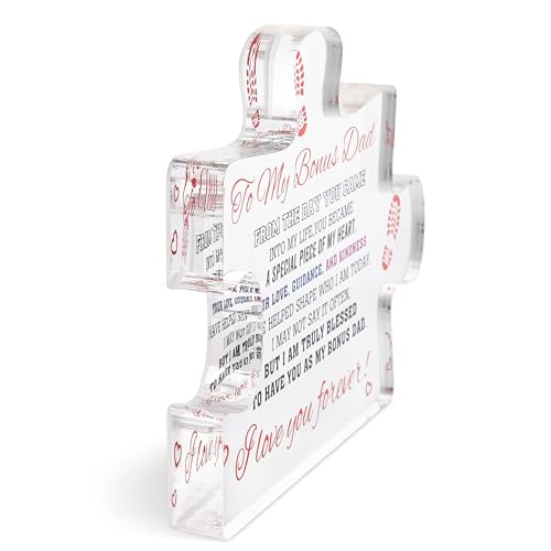 To My Bonus Dad Puzzle Piece Keepsake