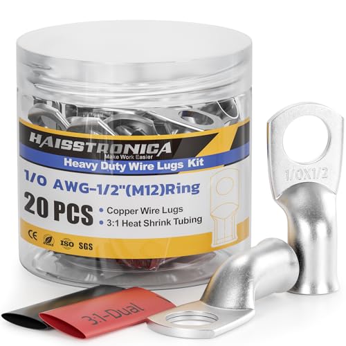 20PCS Battery Cable Lug & Heat Shrink Kit 1 (20 Count)