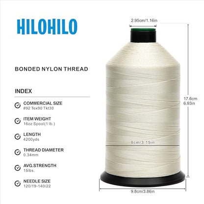 Extra Strong Bonded Nylon Thread #92 Tex90
