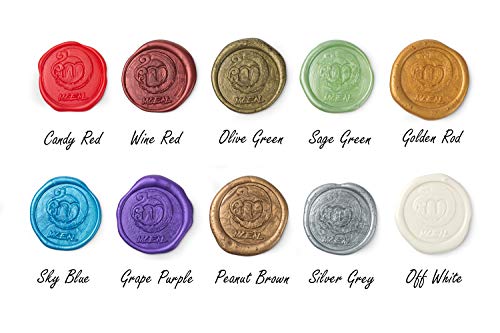 Sealing Wax Stick with Wick Flower De Luce of France Retro 10 Pieces Pack (10 Count)