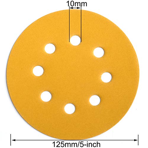 5-Inch 8-Hole Hook and Loop Sanding Discs 600-Grit, 50-Pack (50 Count)