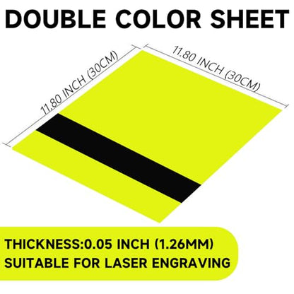 5PCS Laser Engraving Double Color ABS Plastic Sheet (5 Count)