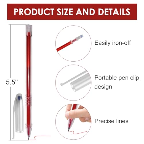 24pcs Heat Erasable Pens for Fabric (24 Count)