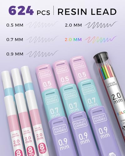 36PCS Mechanical Pencil Set with 624 Lead Refills