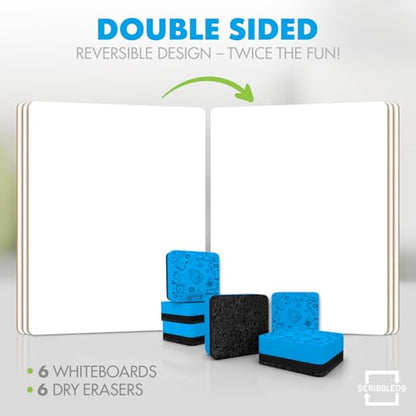 Small Dry Erase Whiteboards for Students (6 Count)