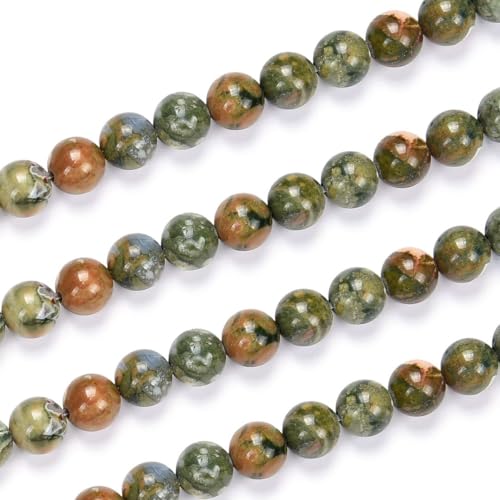 90pcs Adabele Natural Green Rhyolite Rainforest Jasper Gemstone 4mm (93 Count)