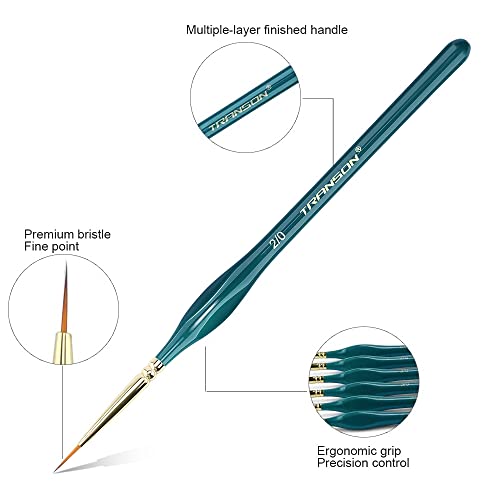 10Pcs Extra Fine Tip Detail Brushes for Model Miniature Painting and Acrylic Watercolor Painting (10 Count)