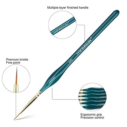 10Pcs Extra Fine Tip Detail Brushes for Model Miniature Painting and Acrylic Watercolor Painting (10 Count)