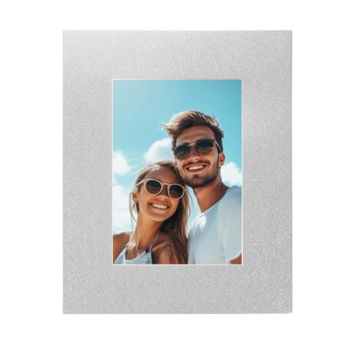 Picture Mats 8 x 10 for 5 x 7 Pictures Acid Free White Core Bevel Cut Frame Mattes for Display Art Measuring