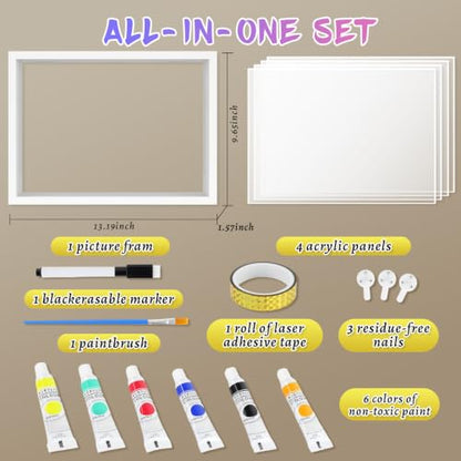 Horizontal White Family Handprint Kit 3D Frame New Parents Gift