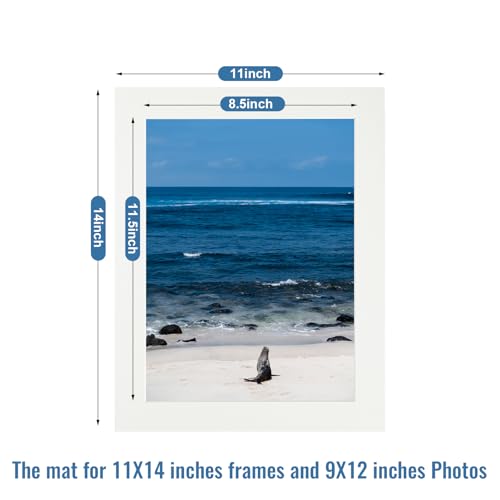 10 Pack Acid Free Ivory 11x14 Picture Frame Mats for 9x12