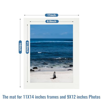 10 Pack Acid Free Ivory 11x14 Picture Frame Mats for 9x12