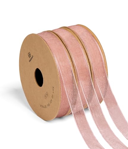 Pink Organza Ribbon 3 (3 Count)