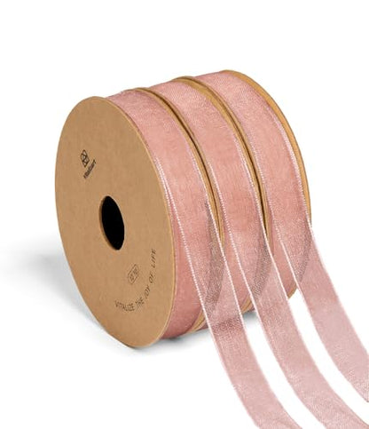 Pink Organza Ribbon 3 (3 Count)
