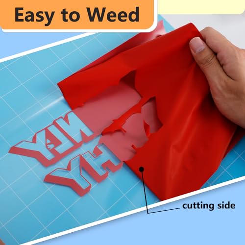 RENLITONG Red Iron on Vinyl 12Inch by 13ft Roll Heat Transfer Vinyl for T (14.4 Ounce)