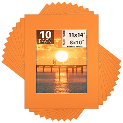 Mat Board Center 10 Pack 11x14 Photo Mats for 8x10 Picture (10 Count)