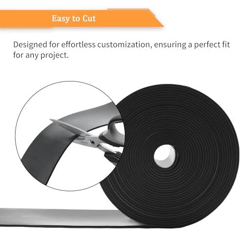 Solid Neoprene Rubber Strips with Adhesive Backing 1 (25 Foot)
