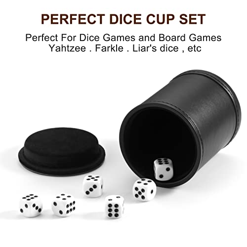 Felt Lined Dice Cup PU Leather Set