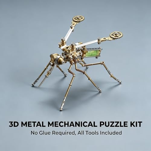 3D Metal Model Mechanical Kits Steampunk Insects Mosquito Puzzle for Adults 140+ Parts 3 Hours Build Cool Desk Decor Christmas & Birthday Gift for Men Father (100 Count)
