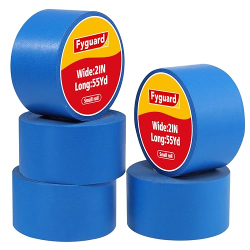 5 Rolls Blue Painters Tape 2inch Wide Small Roll Painters Tape Bulk (5 Count)