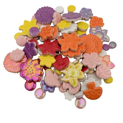 500g 1.1lb Random Color Irregular Ceramics Mosaic Tiles (16 Ounce)