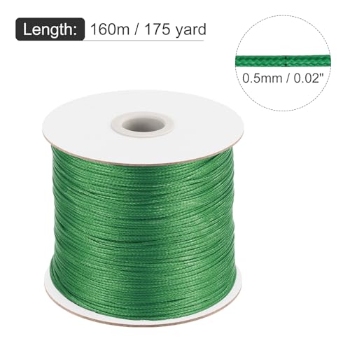 Waxed Cord 0.5mm Waxed Polyester Cord 175 Yard Wax String for Bracelet Making