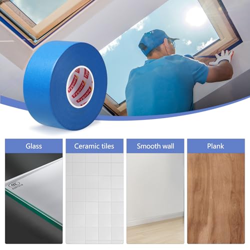 5 Rolls Painters Tape 1.5Inch Wide Blue Painters Tape for Wall Painting