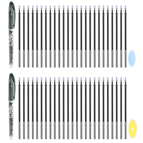 2Pcs Erasable Gel Pens with 50 Refills & 2 Erasers (52 Count)