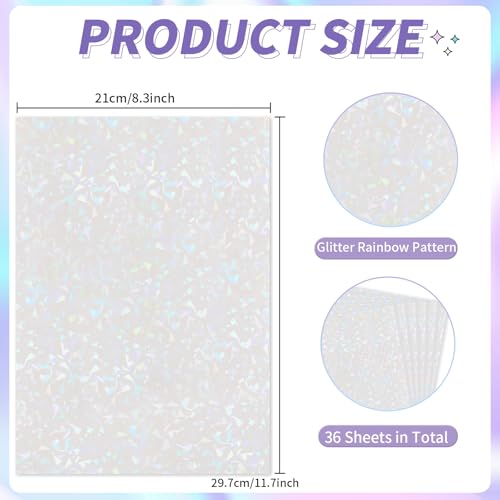 36 Sheets Holographic Sticker Paper