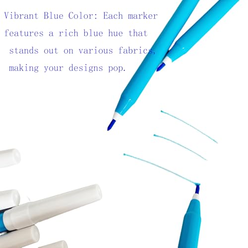 10 PCS Blue Washable Fabric Markers for Sewing (10 Count)