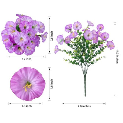 Artificial Flowers Fake Plants for Outdoors Decoration (12 Count)