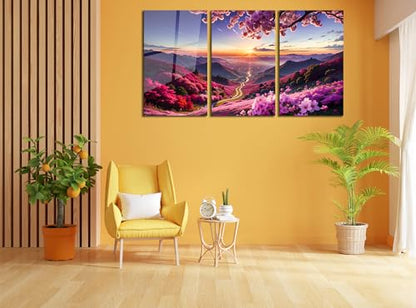 Scenery Tempered Glass Wall Art Painting for Living Room