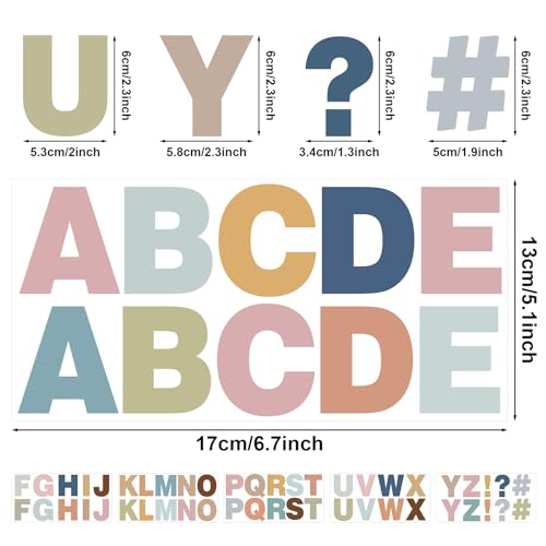 232 Pcs Letter Stickers Boho Bulletin Board Letters (24 Count)