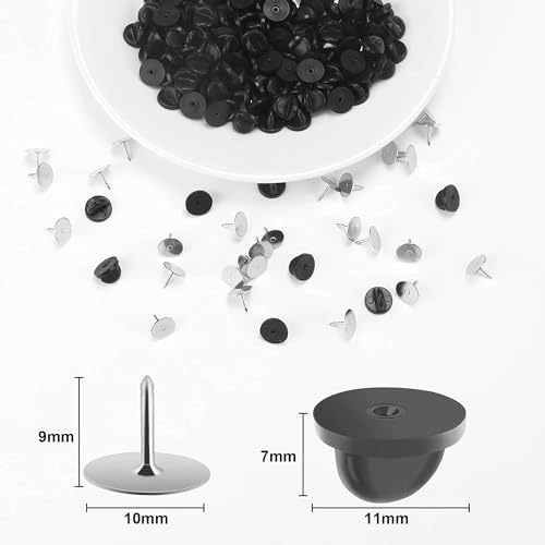 40 Pairs Rubber Blank Pin Backs Butterfly Clutch Backings Holder