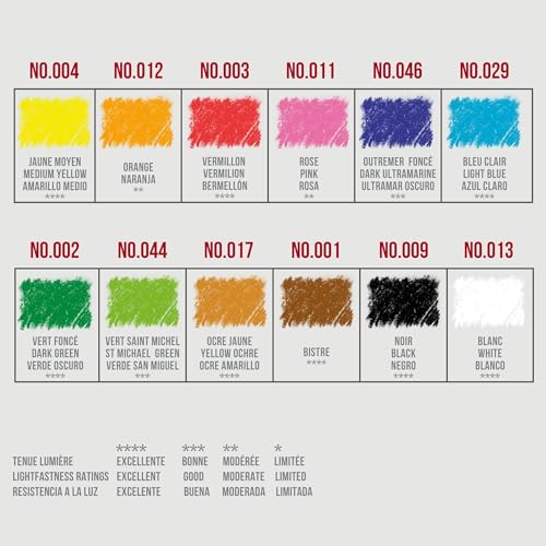 Pastel Pencils with 12 Assorted Colors (12 Count)