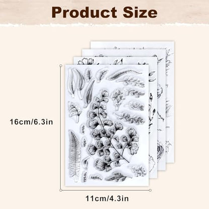 4 Sheets Clear Stamps with 2 Blocks (6 Count)