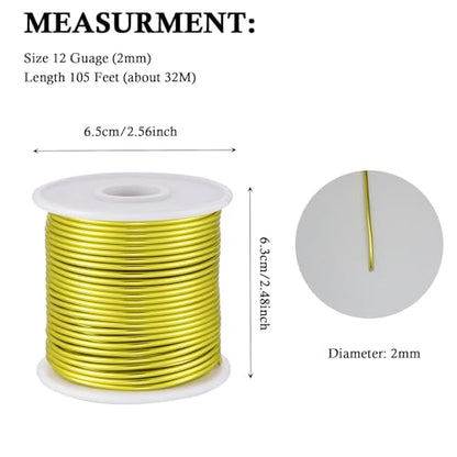 12 Gauge Yellow Green Aluminum Craft Wire