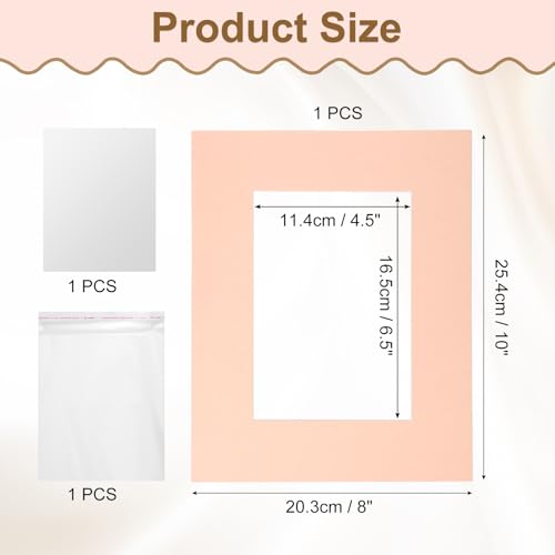 Picture Mats 8 x 10 Mat Board Center for 5 x 7 Pictures Acid Free White Core Bevel Cut Frame Mattes with Backing for Display Art Measuring